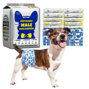 lot 11209 image: Dono Dog Diapers Male, Disposable Male Dog Wraps 60ct, Ultra Absorbent Doggie Diapers, Rapid-Dry Leak-Proof Puppy Diapers, Wetness Indicator Excitable Urination Incontinence, XSmall