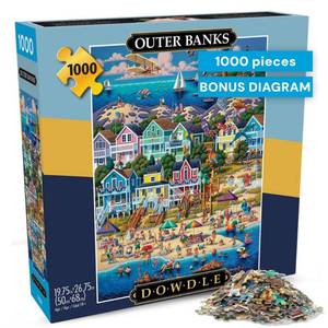 lot 11216 image: Buffalo Games Outer Banks 1000-Piece Jigsaw Puzzle - Scenic Landscape & Puzzles for Adults - Vibrant Artwork & 1000 Pieces Challenge - Reference Diagram Included