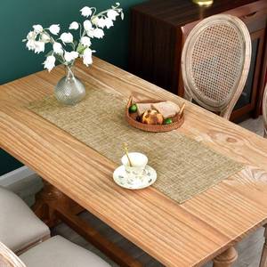 lot 12016 image: Farmhouse Rustic Faux Linen Table Runner Neutral Coffee Table Runners Double Layer Reversible Rectangle Runners for Daily Use Kitchen Dining Banquet Holiday 13x36 Inch