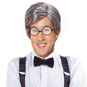 lot 12018 image: Beelittle Old Man Costume Mad Scientist Wig Set Albert Einstien Ben Benjamin Franklin Grandpa Costume