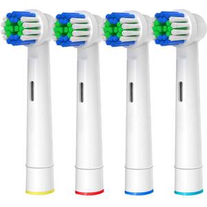 lot 12043 image: Replacement Toothbrush Heads Compatible with Oral-B Braun, 4 Pcs Professional Electric Toothbrush Heads Brush Heads for Oral B Replacement Heads Refill Pro 50010001500300037575000700075008000