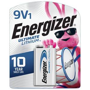 lot 12054 image: Energizer Ultimate Lithium 9V Batteries (1 Pack), Lithium 9 Volt Batteries