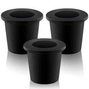 lot 12068 image: 3 Pieces Patio Table Umbrella Hole Ring Insert Umbrella Table Ring Umbrella Cone Wedge for 2.5 Inch Patio Table Hole and 1.5 Inch Umbrella Pole Adapte (Black)