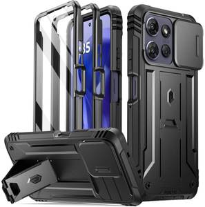 lot 12071 image: Poetic Revolution Case for Motorola Moto G Power 5G 2026  Moto G Power 5G 2025, Slide Camera Cover, Full-Body Military Grade Shockproof Cover with Kickstand and Built-in-Screen Protector, Black