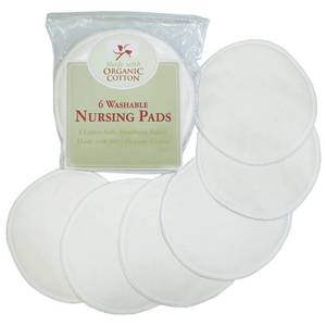 lot 12081 image: TL Care Nursing Pads Made with Organic Cotton - Soft, Breathable, Absorbent & Washable, Natural Color, 6 Count