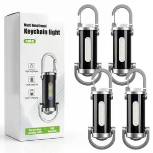 lot 12091 image: Rechargeable Keychain Flashlight - 4-Pack Portable small flashlight, 1200 Lumens, 7 Modes with Dual LEDs, Type-C, Waterproof mini EDC �� for Outdoor Enthusiasts, Camping, Hiking & Emergency Prep