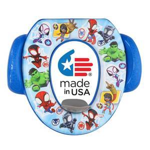 lot 12092 image: Spidey and His Amazing Friends Team Up Soft Potty Seat and Potty Training Seat - Soft Cushion, Baby Potty Training, Safe, Easy to Clean