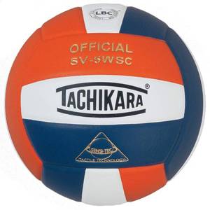 lot 12126 image: Tachikara Sensi-Tec Composite High Performance Volleyball (OrangeWhiteNavy)