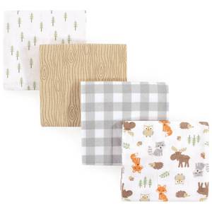 lot 12132 image: Hudson Baby Unisex Baby Cotton Flannel Receiving Blankets, Woodland, One Size