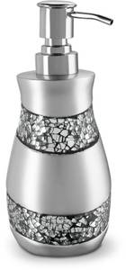 lot 12142 image: Creative Scents Silver Mosaic Liquid Soap Dispenser For Bathroom - Decorative Lotion Dispenser - Bling Countertop Soap Dispenser For Liquid Soap And Lotion With Durable Metal Pump (Silver-Gray)