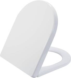 lot 13176 image: SADALAK Soft Close Quick Release Toilet Seat Elongated- Heavy Duty Adjustable Stainless Hinges, DU Shape Toilet Seats Cover for Easy Cleaning & Simple Top Fixing - White Toilet Lid