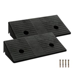 lot 13178 image: Driveway Ramps for The Curb Threshold Ramp 3.5 Inch Rise 2 Pack Shed Ramp for Low Cars Ramps for Lawn Mower to Shed 7000lbs Load Capacity