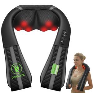 lot 13186 image: Snailax Cordless Neck Massager with Heat, Shiatsu Neck Back Massager for Pain Relief Deep Tissue, 4D Kneading Shoulder Massager Pillow for Shoulder, Leg Rechargeable Massage Gifts for Mom, Dad