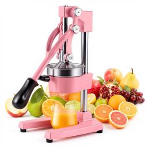 lot 13203 image: CO-Z Manual Citrus Juicer, Heavy-Duty Manual Juicer with Conical & Flat Pressure Plates, Professional Lemon Squeezer for Orange Pom Lime Lemon Juice, Dishwasher Safe Juice Press, Pink