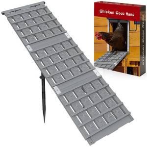 lot 13210 image: NIUXX Chicken Coop Ramp Length Adjustable - Waterproof & Non-Slip Chicken Ladder - Easy to Clean - for Poultry with Limited Mobility or Flightless Chickens