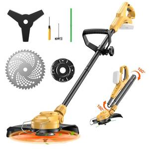 lot 13215 image: Cordless Weed Wacker for Dewalt 20V Battery,600W Brushless Motor,5800RPM String Trimmer Electric Weed Eater with Dual Safty Design, for Yard and Bush Trimming(No Battery)