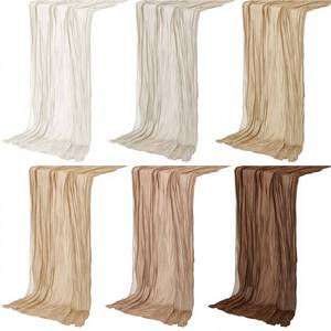 lot 14122 image: Windkream 6 Pcs Brown Cheesecloth Table Runner Boho Gauze Cheese Cloth Runner 118 Rustic Table Decor for Sunset Party Thanksgiving Fall Wedding Bridal Baby Shower Birthday Home Arbor Decor