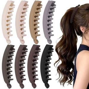 lot 14123 image: ProSuites 8 PCS Banana Hair Clips for Women, Cute and Stylish French Hair Claw Clips, Neutral Color Ponytail Holder Hair Accessories for ThinThick Hair, All Day Hold