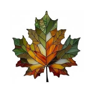 lot 14132 image: LSXHASGLD Stained Acrylic Maple Leaf Ornament �� Fall Harvest Sun Catcher, Autumn & Christmas Tree Decoration, Nature-Themed Holiday Decoration for Home & Garden