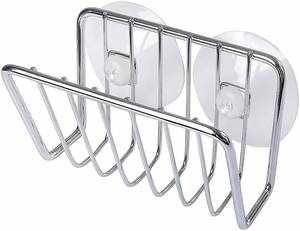 lot 14147 image: Toplife Sponge Holder for Kitchen Sink, Stainless Steel Suction Cup Sponge Caddy - Silver