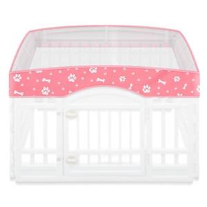 lot 14148 image: Dog Playpen Mesh Top Lid Fits for 36 Inch 4 Panels Crate Cover Regular Square Plastic Exercise Pet Pen, Breathable Pet Playpen Shade Covers for Dog Crate Pad, Cover Only, Fence Not Included(Pink)