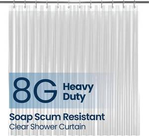 lot 14149 image: LiBa Waterproof Plastic Shower Curtain - Bathroom Shower Curtain Premium PEVA Non-Toxic Shower-Liner with Rust Proof Grommets Clear 8G Heavy Duty Bathroom Accessories 72x84 - Clear