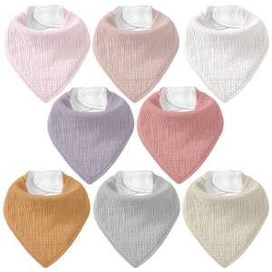 lot 14153 image: CIVARUA KIDS Muslin Baby Bibs 8 Pack, Baby Bandana Drool Bib for Drooling and Teething, Cotton Soft Absorbent for Girls Boys Medieval Style