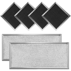 lot 14156 image: Fits for Whirl-pool W10208631A Microwave Grease Fiter - Approx 13 x 6 (2- Pack) & 8206230A Microwave Charcoal Filter by AMI PARTS (4-Pack)