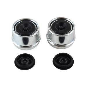 lot 14170 image: Molloparts 2Pcs 1.98 Inch Trailer Axle Dust Cap Cup Grease Cover Hub with Extra 2 Rubber Plugs, Compatible with Dexter EZ Lube Trailer Axles for Most 2000 to 3500 Pound, Camper RV Boat Trailer Hub Cap
