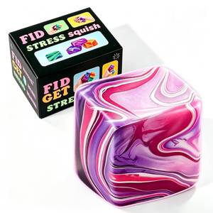 lot 14172 image: 1 Pack Fidget Toys Squishy Stress Cube, Stress Balls for Kids Adults Squishies Stress Relief, Ice Sugar Sensory Toys for Kids with Autism, Fidgets for Classroom Prize Toys(Purple,1 Pack)