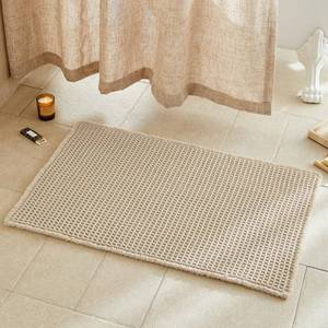 lot 14174 image: TYUU Pale Beige Bathroom Rug, Waffle Bath Mat Non Slip Washable Super Absorbent Quick Dry Boho Farmhouse Bathroom Decor, 36x24 Pale Beige