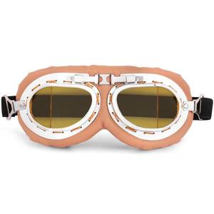 lot 14180 image: Peicees Vintage Helmet Goggles Motorcycle Goggles Bike Motorcross Pilot Goggle, Copper Silver-Amber
