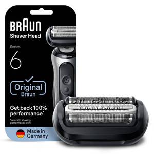 lot 14200 image: Braun Series 6 Electric Shaver Replacement Head with Sensitive Skinguard, Easily Attach Your Shaver Head, Compatible with New Generation Series 6 Shavers, 64B, Black