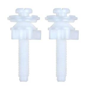 lot 14203 image: 2 Pack Universal Toilet Seat Screws Replacement Kit, Plastic Bolts Toilet Seat Hinge Bolt Screws with Plastic Nuts and Washers Parts Kit, White