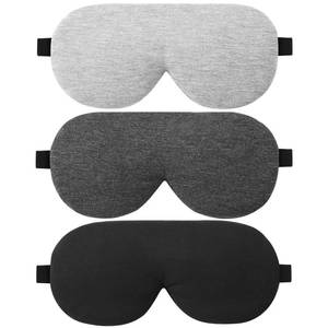 lot 14260 image: ALASKA BEAR 3 Pack Sleep Eye Masks Organic Cotton Cool Bamboo, 100% Light Blocking, Lightweight for Home or Travel Use (Black, Grey, Silver)