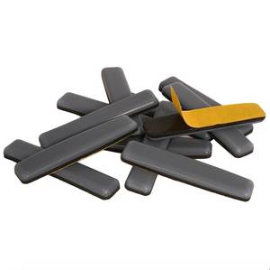 lot 14266 image: Zinkebol 12 pcs Adhesive PTFE Furniture Sliders - Rectangle Self-Stick Pads for Wood Floors, Tile, Carpet, Scratch-Free Moving, 75 x 15 mm