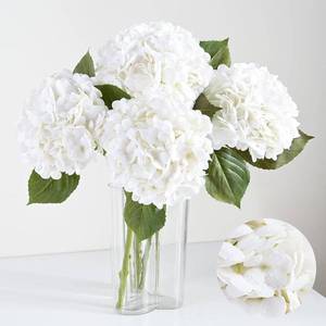 lot 19447 image: Artflower 4Pcs Real Touch Hydrangea Artificial Flowers, 22.5 White Full Latex Faux Hydrangea Flowers for Home Floral Arrangements Wedding Bouquets Kitchen Table Centerpiece Decorations