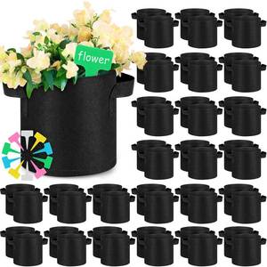 lot 19448 image: Nuanchu 50 Packs Grow Bags Small Aeration Fabric Pots Nonwoven Garden Bags Grow Pots Planter with 50 Pcs Plant Labels for Indoor Outdoor Plant Flower Planting Vegetable Growing (2 Gallon)