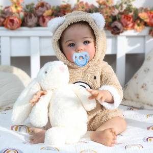 lot 19453 image: WOOROY Realistic Reborn Baby Dolls- 18 Inch Lifelike Newborn Boy Doll, Full Body Vinyl with Soft Real Life Feel, Cuddly Weighted for Playtime, Handmade with Accessories, Gift for Kids Age 3