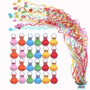 lot 19471 image: 24Pack Hand Thrown Streamer Poppers Colorful, Confetti Streamers No Mess Party Poppers, Streamers for Weddings Birthdays Events, Quiet Easy Cleanup (Colorful, 24Pack)