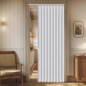 lot 19490 image: AJAZZ 100% Blackout Accordion Doors Interior Magnetic Door Curtain Closet Door Curtain Invisible Applicable Bedroom Room Living Room Doorway ��White 42 W x 78 L 1 Panel