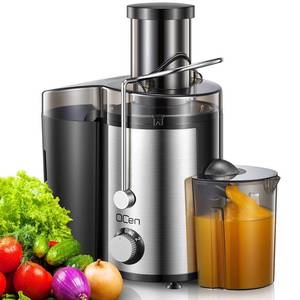 lot 19498 image: Juicer Machine, 800W Centrifugal Juicer Extractor with Wide Mouth for Fruit Vegetable, Easy to Clean, Stainless Steel, BPA-free (Black)(Used)