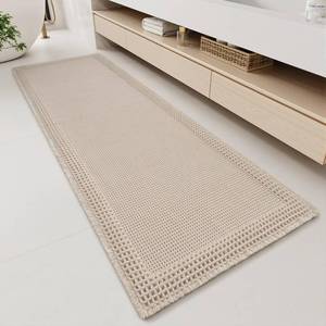 lot 19499 image: RESARE Waffle Bathroom Runner Rugs, Super Absorbent Bath Mat Non Slip Washable Quick Dry, Upgraded Ultra Soft Boho Bath Rugs with Tassels, Farmhouse Home Decor Accessories, 2x5(24x60) Pale Beige