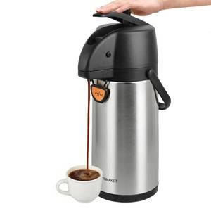 lot 19508 image: TOMAKEIT Airpot Coffee Dispenser Thermal with Pump,3L102 Oz Insulated Stainless Steel Large Airpot Coffee Carafe Lever Action for HotCold Water,Thermal Carafe for Hot Cocoa for Parties