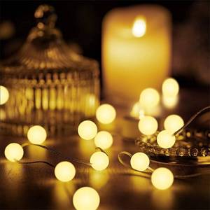 lot 20039 image: Hiboom 1 Pack Globe Ball String Lights, 10 Ft 30 LEDs 8 Lighting Modes Battery Operated Fairy Lights with Remote Timer for Indoor Outdoor Bedroom Wedding Patio Garden Party Decoration