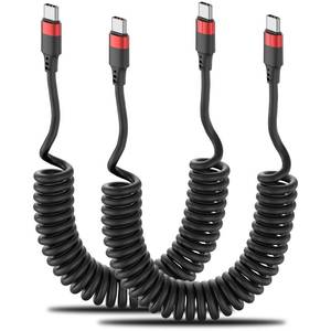 lot 20046 image: Coiled USB C to USB C Cable, 2 Pack 3FT USBC Car Charger Cord, USBC to USBC Coiled Cable Fast Charging for Carplay, iPhone 171615 PlusPro Max, Samsung Galaxy S25 S24 S23, Pixel 10 9