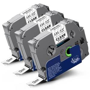 lot 20060 image: Labelwell TZe TZ Tape 12mm 0.47 Inch Laminated Clear Compatible with Brother P Touch Label Tape TZe-131 TZe131 for Ptouch PT-H110 D200 D210 D220 D400 D600 D610BT PTD220 Label Maker, Black on Clear