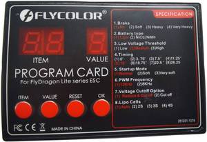 lot 20083 image: FLYCOLOR Programming Card for FlyDragon Lite Series ESC (30A40A50A60A80A120A)