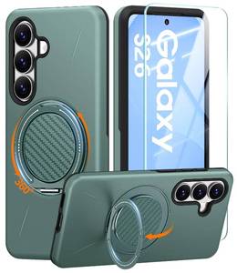 lot 20087 image: JAME for Samsung Galaxy S26 Case with Ring Holder Stand Kickstand, Dual Layer Shockproof Protective Cover with Screen Protector, Magnetic Accessory Friendly Samsung Galaxy S26 Phone Case 6.3, Green