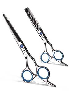 lot 20094 image: Hair Cutting Scissors Thinning Shears Kit ULG Professional Barber Hairdressing Texturizing Salon Razor Edge Scissor Japanese Stainless Steel 6.5 inch